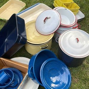 Collection of enamelware